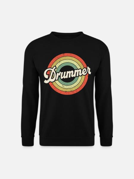 Drummer Retro Vintage Drummer - Unisex Pullover - Schwarz
