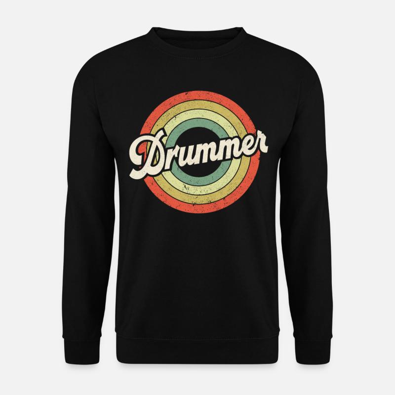 Drummer Retro Vintage Drummer - Unisex Pullover - Schwarz