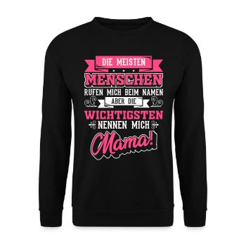 Mama Muttertag - Unisex Pullover - Schwarz - Vorne - Alina (178cm) & Michal (187cm)