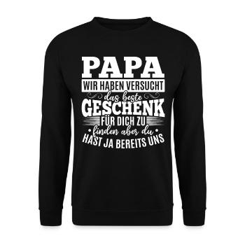 Lustige Vatertag Ideen Vatertag Papa - Unisex Pullover - Schwarz - Vorne - Alina (178cm) & Michal (187cm)