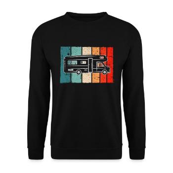 Camping-car Rétro - Sweat-shirt Unisexe - noir - Devant - Alina (178cm) & Michal (187cm)