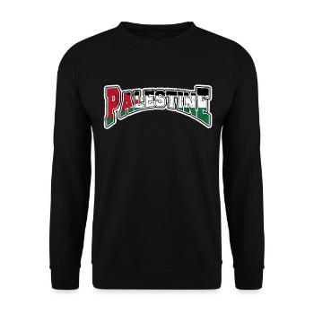 Palästina Geschenk Free Palestine Gaza Streifen - Unisex Pullover - Schwarz - Vorne - Alina (178cm) & Michal (187cm)