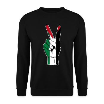 Palestine - Unisex Sweatshirt - black - Front - Alina (178cm) & Michal (187cm)