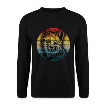 Fox Forest Animal Fox Smart Clever Gift - Unisex Sweatshirt - black - Front - Alina (178cm) & Michal (187cm)