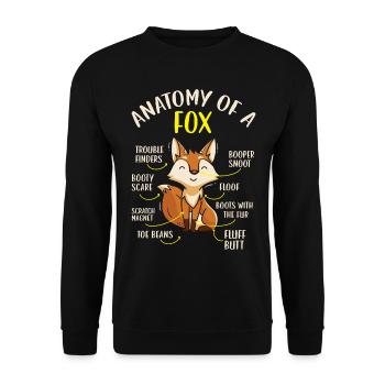 Anatomy of a Fox Wildlife Animal Foxes Foxes - Unisex Sweatshirt - black - Front - Alina (178cm) & Michal (187cm)