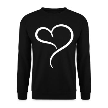 Cœur Noble Blanc - Sweat-shirt Unisexe - noir - Devant - Alina (178cm) & Michal (187cm)