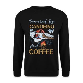 Canoe Canoeing Coffee Powered By - Unisex Sweatshirt - black - Front - Alina (178cm) & Michal (187cm)