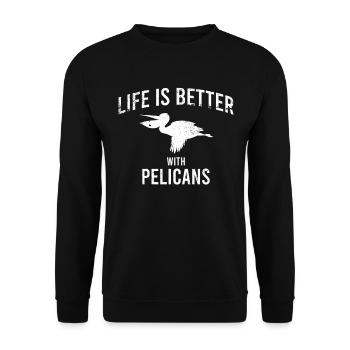 Dicton Pelikan - Sweat-shirt Unisexe - noir - Devant - Alina (178cm) & Michal (187cm)