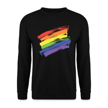 LGBTQ Gay Pride Month Rainbow Love is Love - Unisex Pullover - Schwarz - Vorne - Alina (178cm) & Michal (187cm)