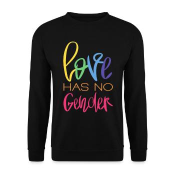 LGBTQ Gay Pride Month Rainbow Love is Love - Unisex Pullover - Schwarz - Vorne - Alina (178cm) & Michal (187cm)