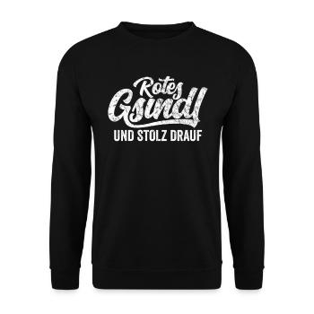 Politik Meme Rotes Gsindl und stolz drauf Shirt - Unisex Pullover - Schwarz - Vorne - Alina (178cm) & Michal (187cm)