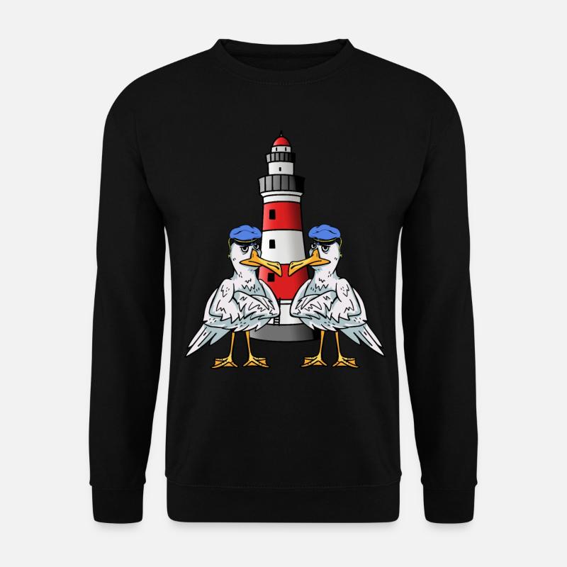 Maritim Möwen Seevögel Leuchtturm Küste Seevogel - Unisex Pullover - Schwarz