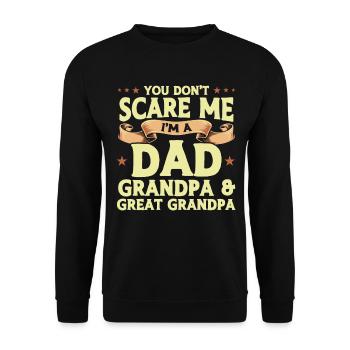 Fête des pères Grand-père Grand-père Arrière-grand-père - Sweat-shirt Unisexe - noir - Devant - Alina (178cm) & Michal (187cm)