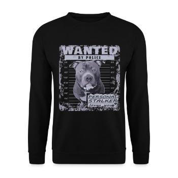 American Bully blue line artistic design - Unisex Sweatshirt - black - Front - Alina (178cm) & Michal (187cm)