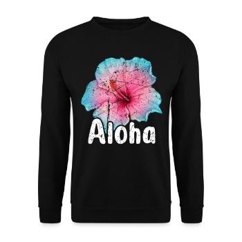 Aloha - Hawaii Surfing Retro Sunset - Unisex Sweatshirt - black - Front - Alina (178cm) & Michal (187cm)