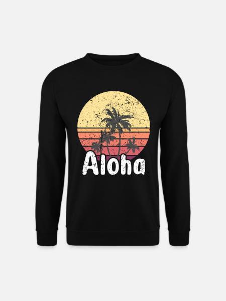 Aloha - Hawaii Surfing Retro Sunset - Unisex Pullover - Schwarz