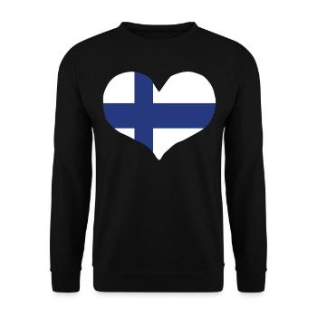 Finland Heart Flag - Unisex Sweatshirt - black - Front - Alina (178cm) & Michal (187cm)