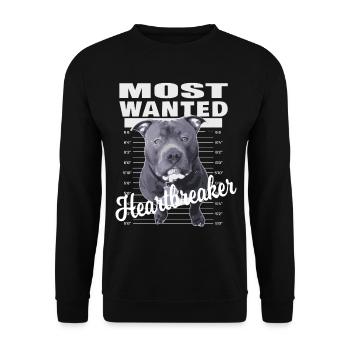American Bully XL blue line artistic design - Unisex Sweatshirt - black - Front - Alina (178cm) & Michal (187cm)