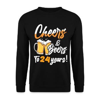 Acclamations et bières à 24 ans 24 anniversaire - Sweat-shirt Unisexe - noir - Devant - Alina (178cm) & Michal (187cm)