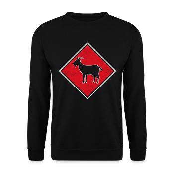 Ziege Logo - Unisex Pullover - Schwarz - Vorne - Alina (178cm) & Michal (187cm)