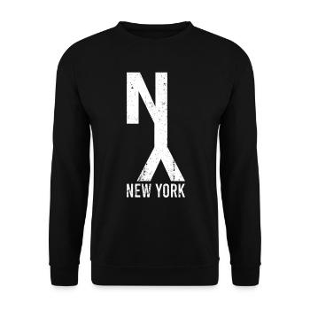 New York - Unisex Pullover - Schwarz - Vorne - Alina (178cm) & Michal (187cm)
