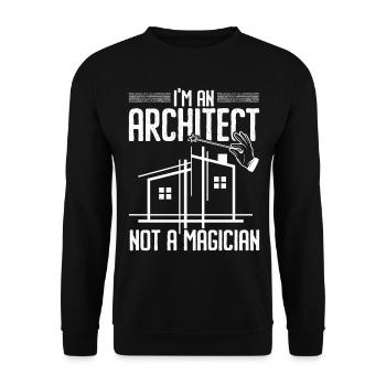 Ich bin ein Architekt, kein Zauberer Architektur - Unisex Pullover - Schwarz - Vorne - Alina (178cm) & Michal (187cm)