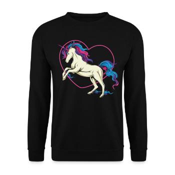 Bisexuel Bi Pride Flag Licorne - Sweat-shirt Unisexe - noir - Devant - Alina (178cm) & Michal (187cm)