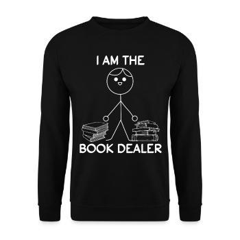 I Am The Book Dealer Stick Figure Book Lovers - Unisex Sweatshirt - black - Front - Alina (178cm) & Michal (187cm)