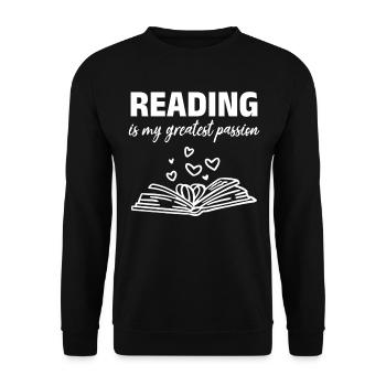 Reading Bookworm Books Reading is my biggest - Unisex Sweatshirt - black - Front - Alina (178cm) & Michal (187cm)
