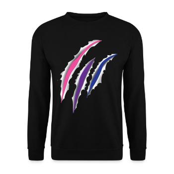 Bisexuel Bi Pride Flag Scratch - Sweat-shirt Unisexe - noir - Devant - Alina (178cm) & Michal (187cm)