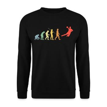 Handball Evolution Retro Sport Handball Player - Unisex Sweatshirt - black - Front - Alina (178cm) & Michal (187cm)
