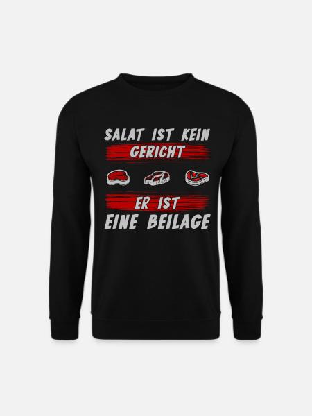 Salat Gericht Beilage I Anti Vegan Fleischfresser - Unisex Pullover - Schwarz