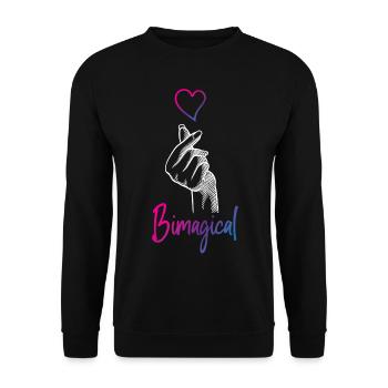 Bisexuel Bi Pride Flag Jeu de mots - Sweat-shirt Unisexe - noir - Devant - Alina (178cm) & Michal (187cm)