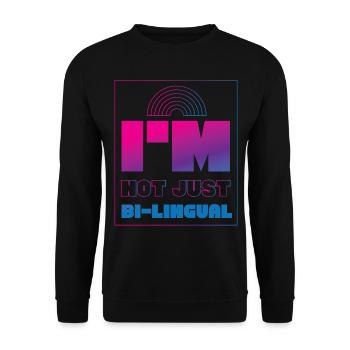 Bisexuel Bi Pride Flag Jeu de mots Je ne suis pas - Sweat-shirt Unisexe - noir - Devant - Alina (178cm) & Michal (187cm)