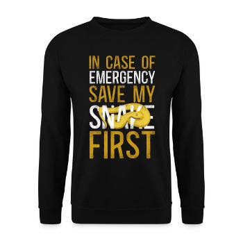 Snake Serpent In Case Of Emergency - Unisex Sweatshirt - black - Front - Alina (178cm) & Michal (187cm)