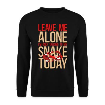 Snake Serpent Leave Me Alone I'M - Unisex Sweatshirt - black - Front - Alina (178cm) & Michal (187cm)