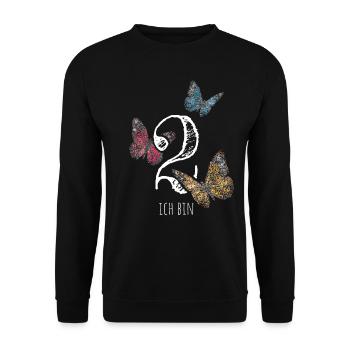 Zweiter Geburtstag 2. Geburtstagshirt - Unisex Pullover - Schwarz - Vorne - Alina (178cm) & Michal (187cm)
