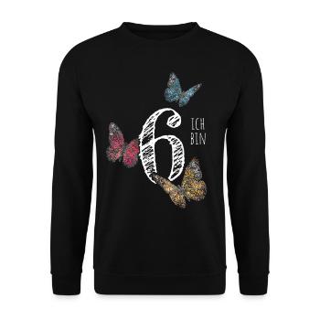 Sechster Geburtstag 6. Geburtstagshirt - Unisex Pullover - Schwarz - Vorne - Alina (178cm) & Michal (187cm)