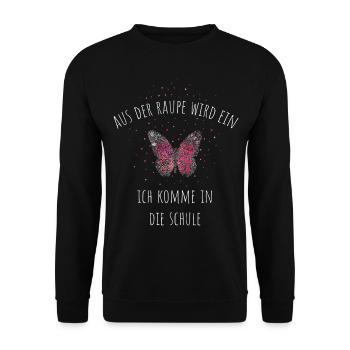 Erster Schultag Schule Einschulung - Unisex Pullover - Schwarz - Vorne - Alina (178cm) & Michal (187cm)