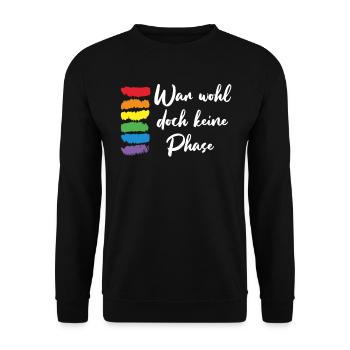Was probably not a phase LGBT gift - Unisex Sweatshirt - black - Front - Alina (178cm) & Michal (187cm)