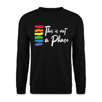 This Is Not A Phase Gay Pride Month | LGBT - Unisex Pullover - Schwarz - Vorne - Alina (178cm) & Michal (187cm)