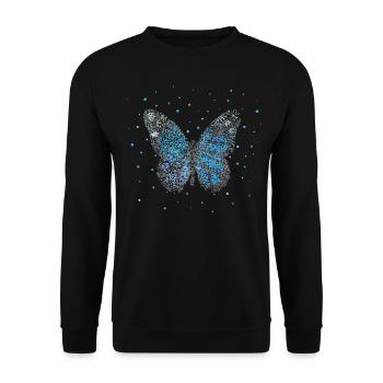 Butterfly Butterflies Floristry - Unisex Sweatshirt - black - Front - Alina (178cm) & Michal (187cm)