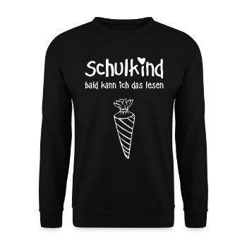 Schultüte Einschulung Schulanfänger - Unisex Pullover - Schwarz - Vorne - Alina (178cm) & Michal (187cm)