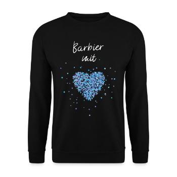 Barbier Mit Herz Vollbart Bartträger - Unisex Pullover - Schwarz - Vorne - Alina (178cm) & Michal (187cm)