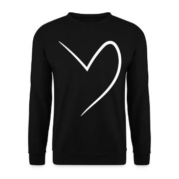 White Half Heart - Unisex Sweatshirt - black - Front - Alina (178cm) & Michal (187cm)