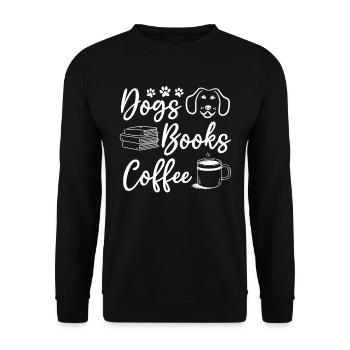 Livres pour chiens Café Bookworm Dog Lover Book - Sweat-shirt Unisexe - noir - Devant - Alina (178cm) & Michal (187cm)