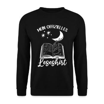 Bücherei Bücher Lesen Mein Offizielles Leseshirt - Unisex Pullover - Schwarz - Vorne - Alina (178cm) & Michal (187cm)