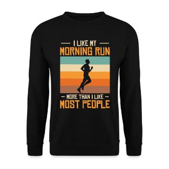 Jogger Läufer Marathon Joggen Langlauf - Unisex Pullover - Schwarz - Vorne - Alina (178cm) & Michal (187cm)