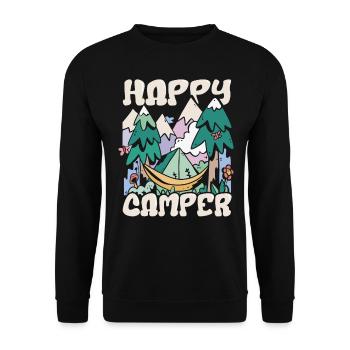 Faire des souvenirs Un camping à la fois Camping - Sweat-shirt Unisexe - noir - Devant - Alina (178cm) & Michal (187cm)