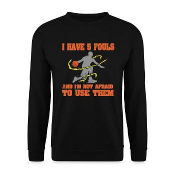 J’ai 5 fautes drôle de joueur de basket-ball disant - Sweat-shirt Unisexe - noir - Devant - Alina (178cm) & Michal (187cm)